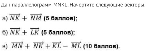 Mnkl параллелограмм из точки n